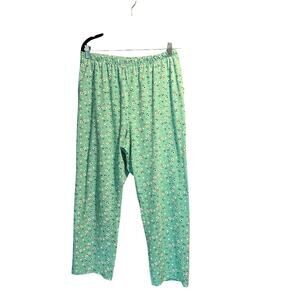 Blair Loungepants Size Large Flower Print Seafoam green Comfy Soft Year Round